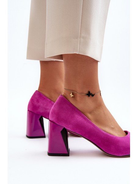 Suede Court Shoes with Stiletto Heel Fuchsia Alessyndra