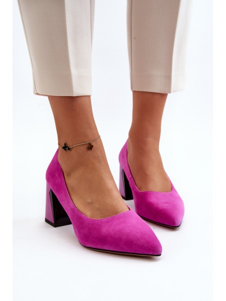 Suede Court Shoes with Stiletto Heel Fuchsia Alessyndra