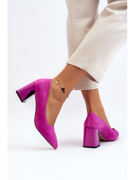 Suede Court Shoes with Stiletto Heel Fuchsia Alessyndra