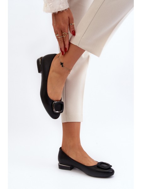 Ballet Flats with Buckle Sergio Leone BL203 Black