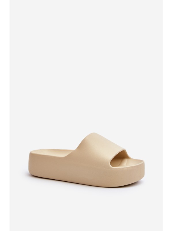 Women's Thick Sole Beige Slides Oreithano 2