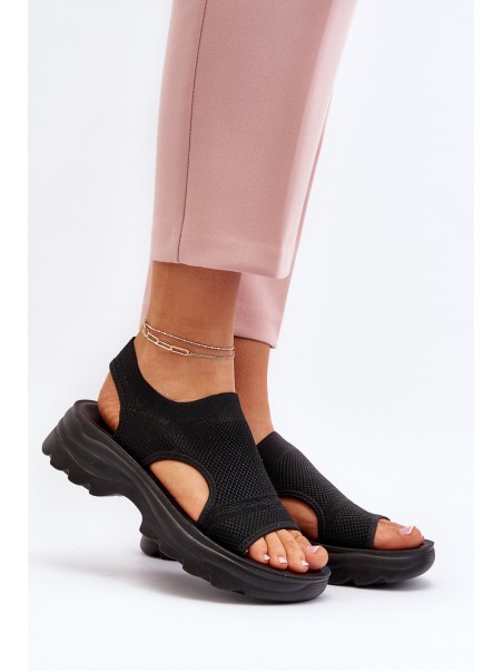 Women's Sport Sandals on Thick Sole Black Deinaleia