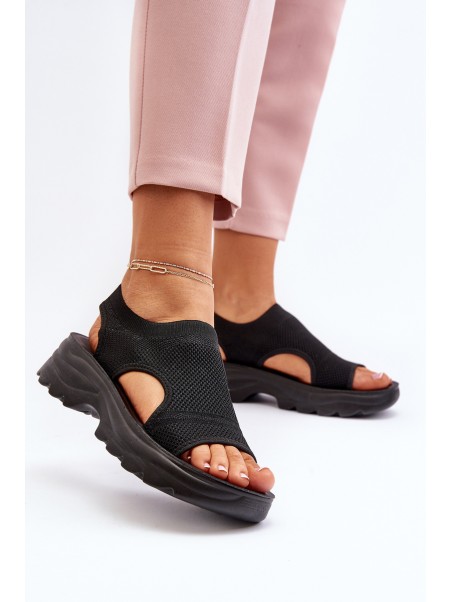 Women's Sport Sandals on Thick Sole Black Deinaleia