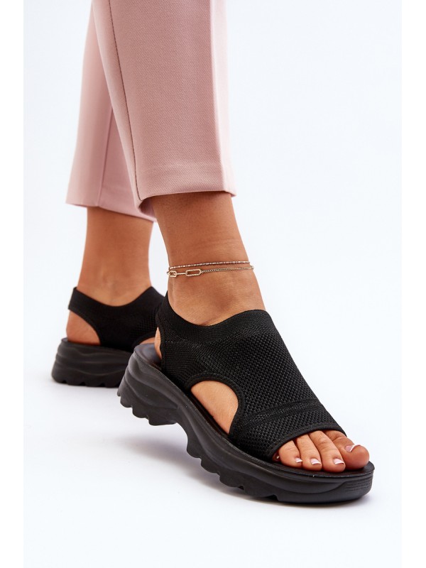 Women's Sport Sandals on Thick Sole Black Deinaleia