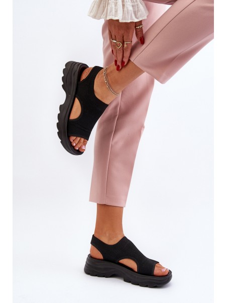 Women's Sport Sandals on Thick Sole Black Deinaleia