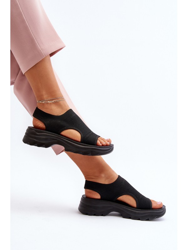 Women's Sport Sandals on Thick Sole Black Deinaleia