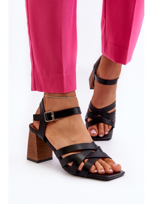 Women's Black Wedge Sandals Opifiana