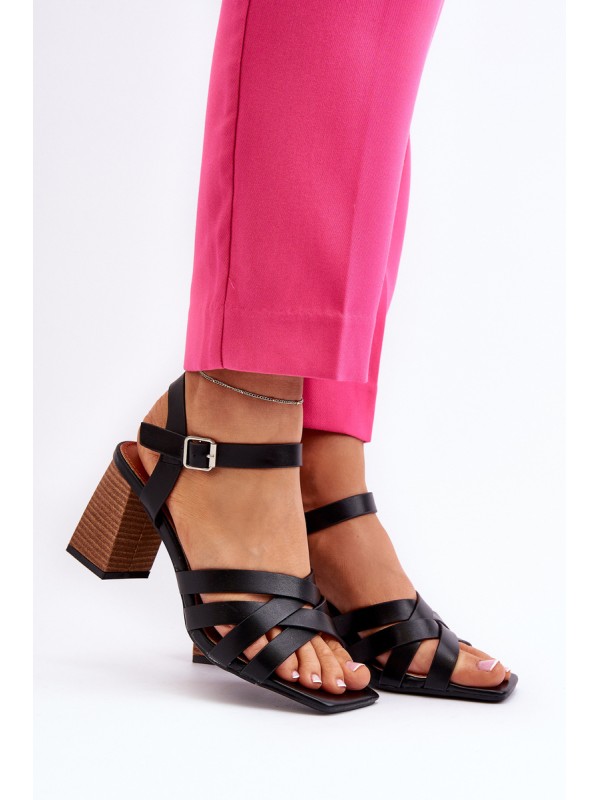 Women's Black Wedge Sandals Opifiana
