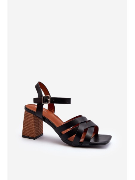 Women's Black Wedge Sandals Opifiana
