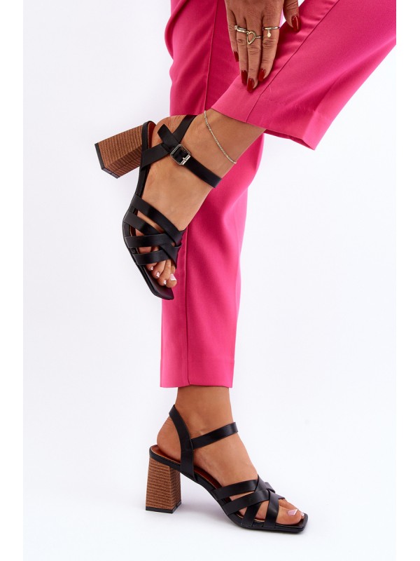 Women's Black Wedge Sandals Opifiana