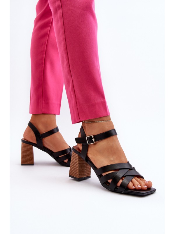 Women's Black Wedge Sandals Opifiana