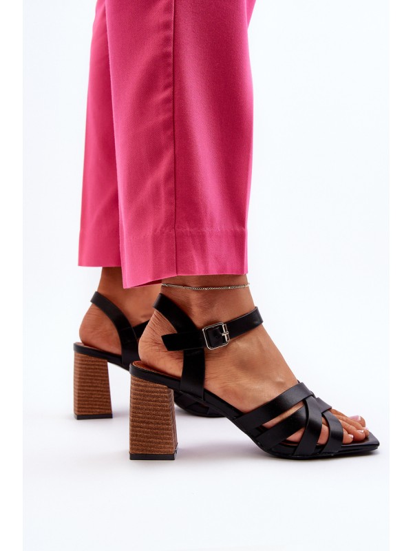 Women's Black Wedge Sandals Opifiana