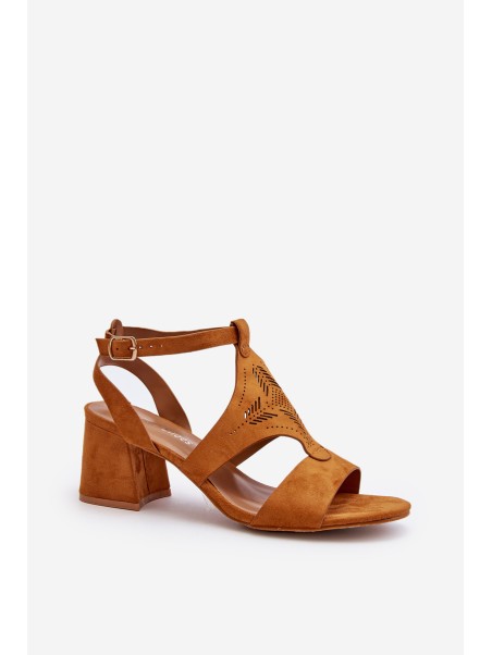 Low Heel Sandals Camel Eleriva
