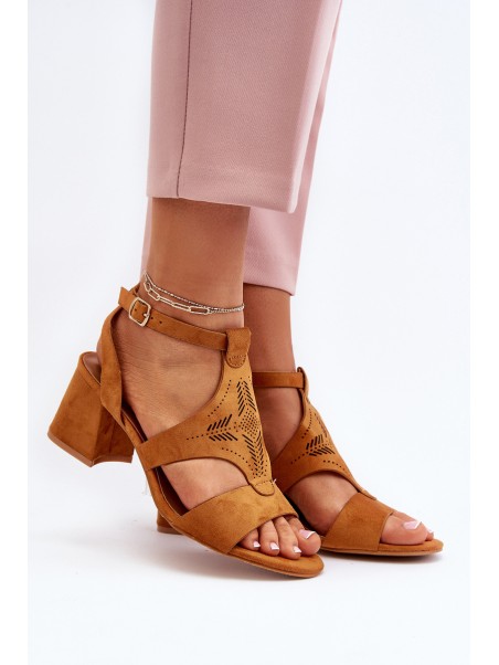 Low Heel Sandals Camel Eleriva