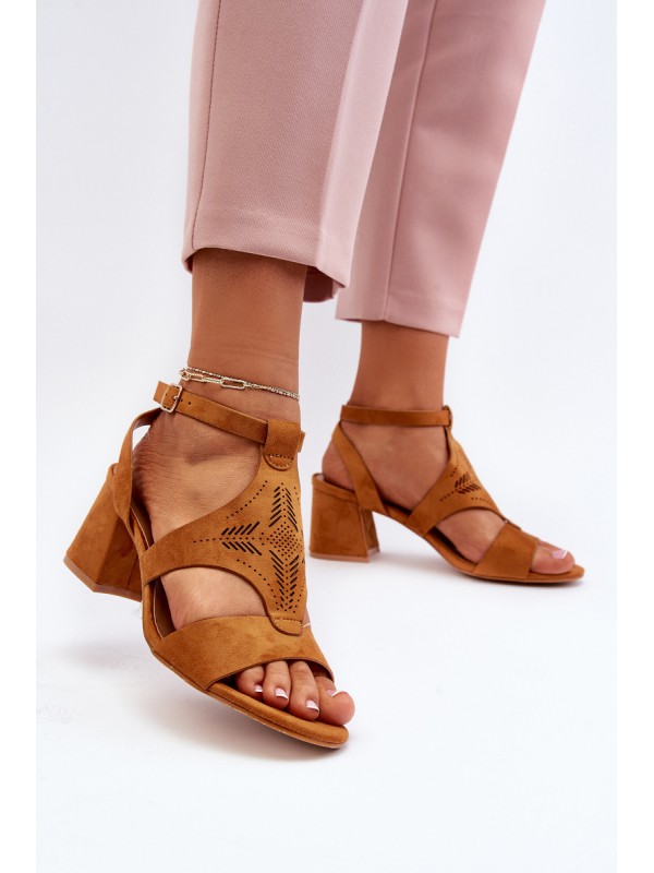 Low Heel Sandals Camel Eleriva
