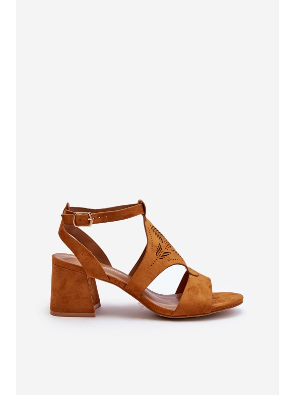 Low Heel Sandals Camel Eleriva