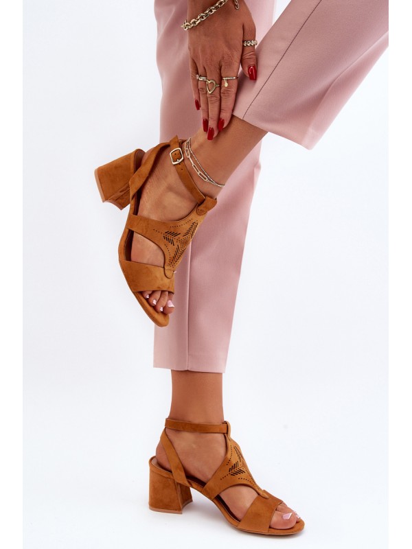 Low Heel Sandals Camel Eleriva