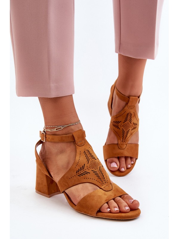 Low Heel Sandals Camel Eleriva
