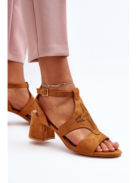 Low Heel Sandals Camel Eleriva
