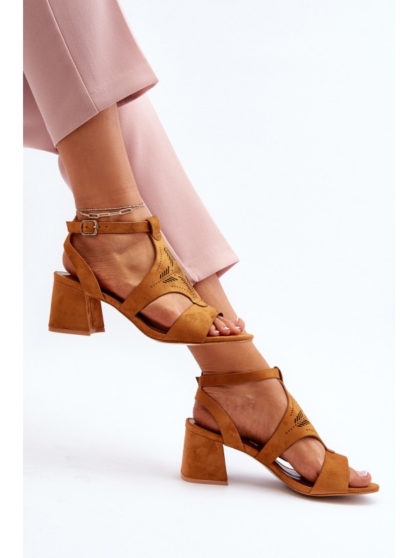 Low Heel Sandals Camel Eleriva
