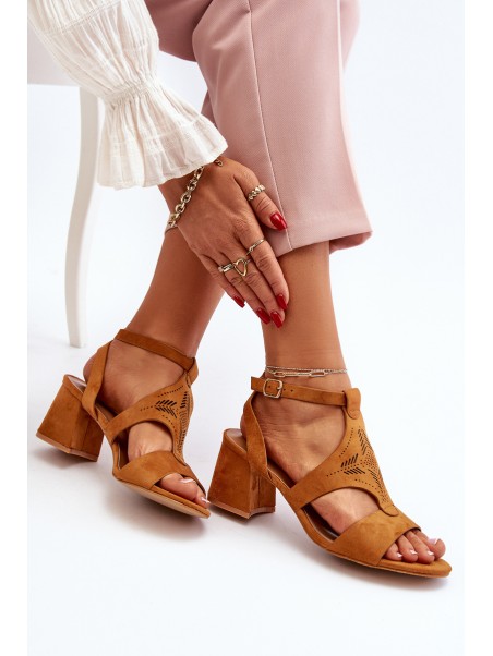 Low Heel Sandals Camel Eleriva
