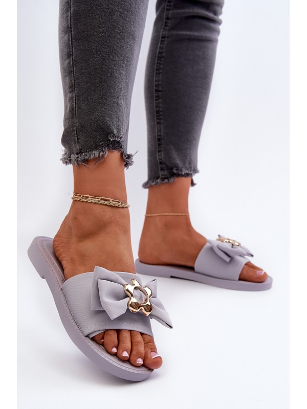 Women's Slippers with Bow Lavender Arsicada