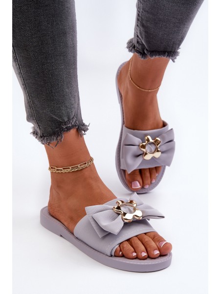 Women's Slippers with Bow Lavender Arsicada