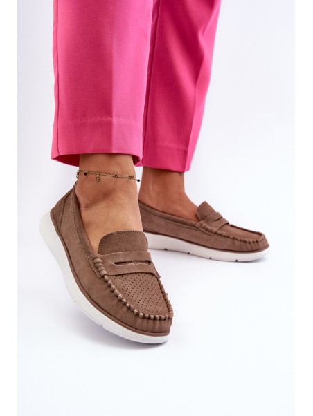 Brown Suede Platform Moccasins Sergio Leone SP012