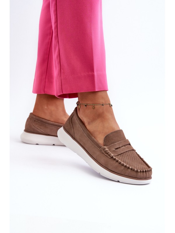 Brown Suede Platform Moccasins Sergio Leone SP012