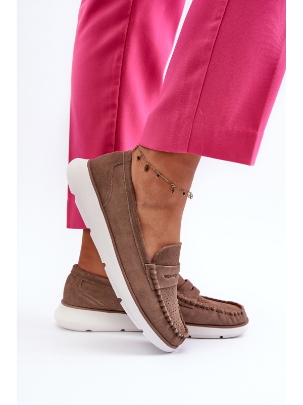 Brown Suede Platform Moccasins Sergio Leone SP012