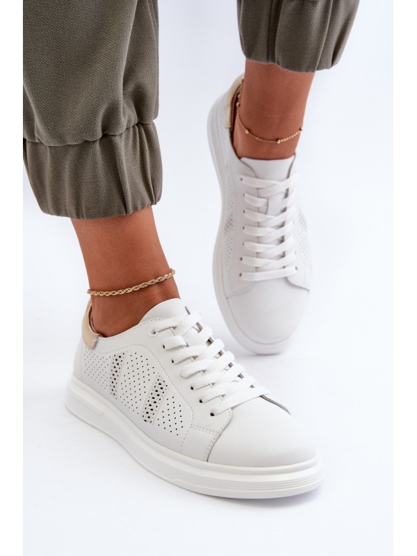 White Women's Leather Sneakers S.Barski LR760