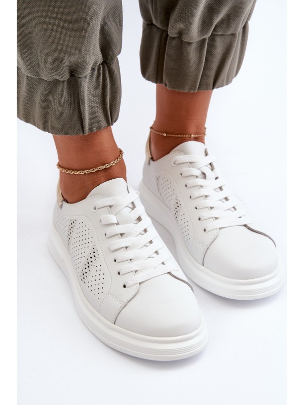 White Women's Leather Sneakers S.Barski LR760