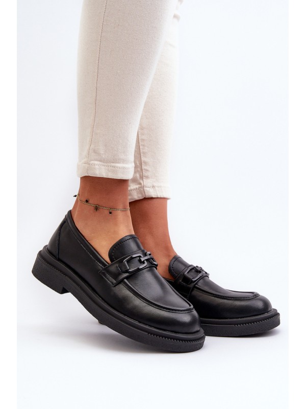 Black Women's Leather Moccasins Keelana