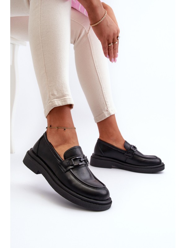Black Women's Leather Moccasins Keelana