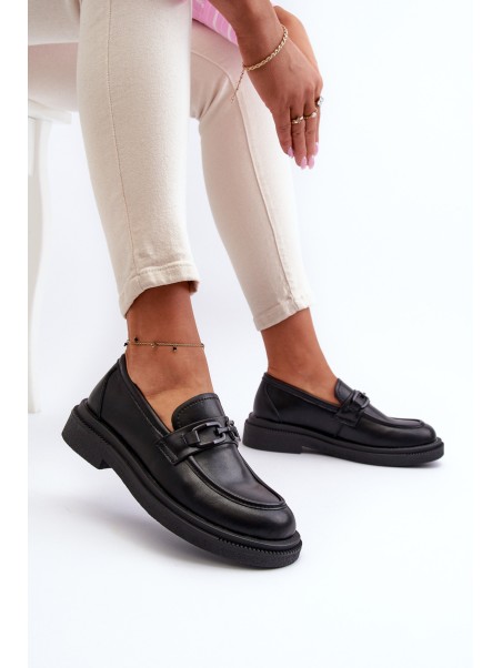 Black Women's Leather Moccasins Keelana
