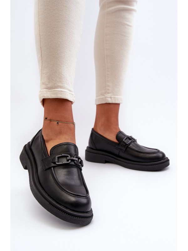 Black Women's Leather Moccasins Keelana