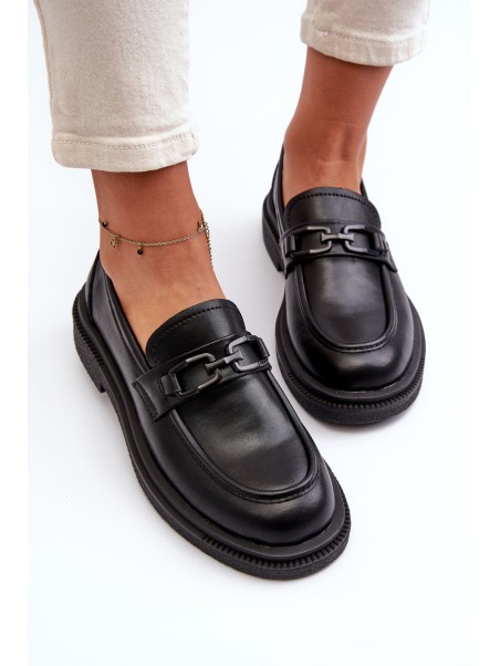 Black Women's Leather Moccasins Keelana