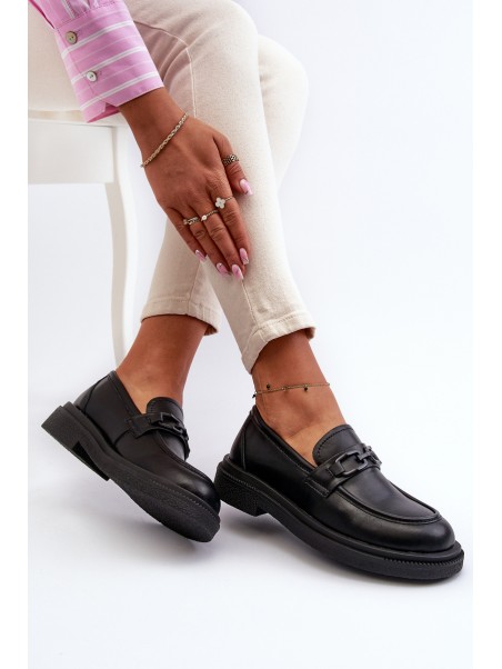 Black Women's Leather Moccasins Keelana