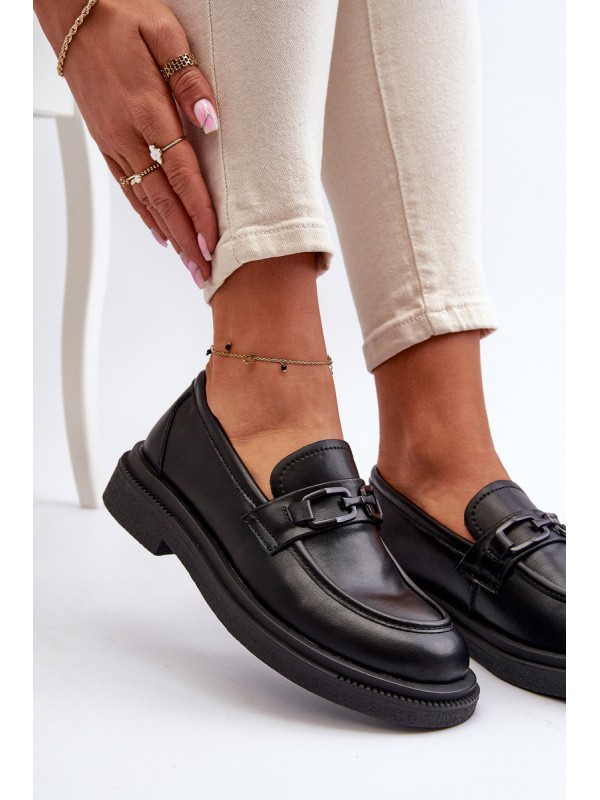 Black Women's Leather Moccasins Keelana