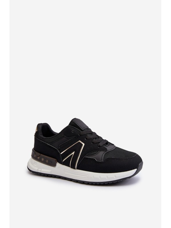 Women's Sneakers Made of Faux Leather Black Vinelli
