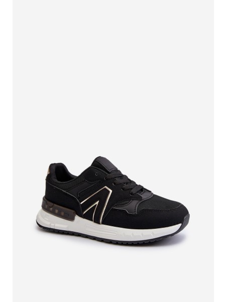 Women's Sneakers Made of Faux Leather Black Vinelli
