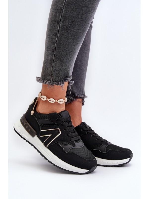 Women's Sneakers Made of Faux Leather Black Vinelli