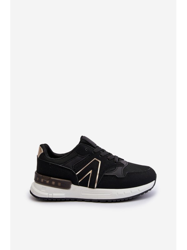 Women's Sneakers Made of Faux Leather Black Vinelli