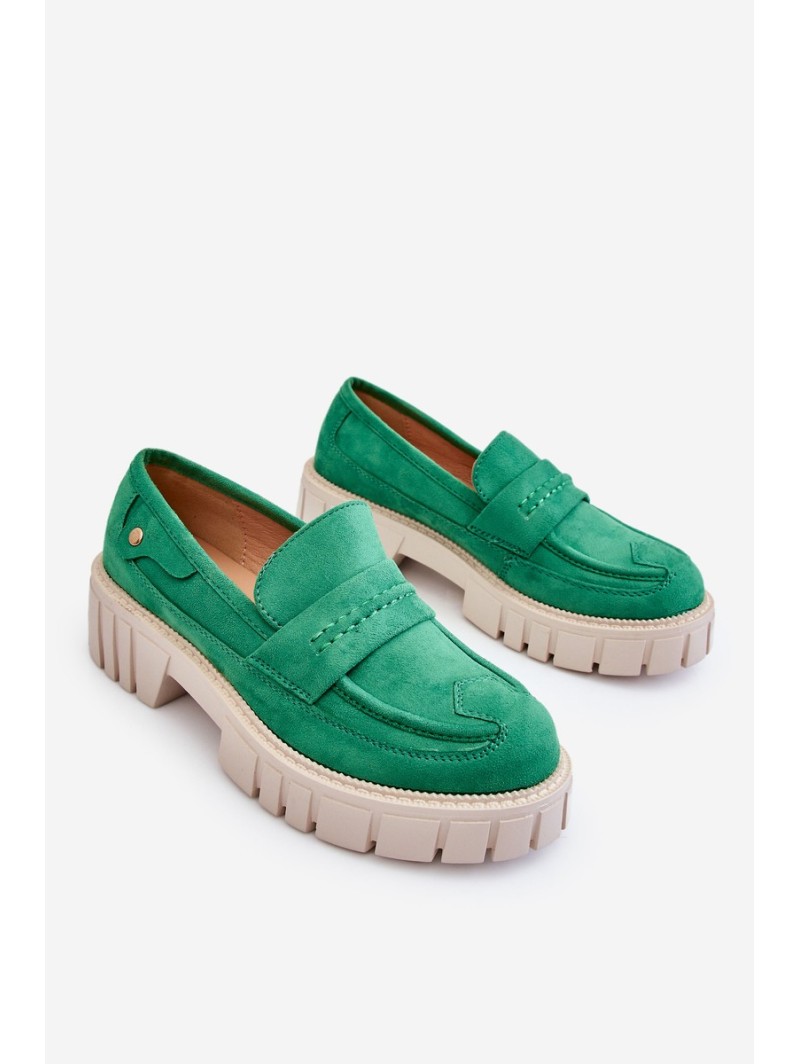 Women's Suede Slip-On Shoes Green Fiorell