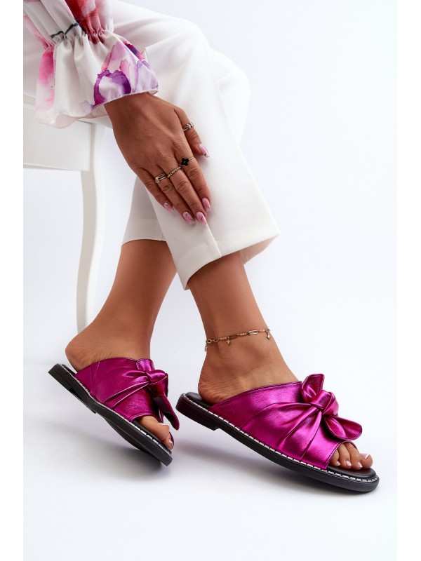 Women's Flat Sandals with Cutouts Fuchsia Fiviama