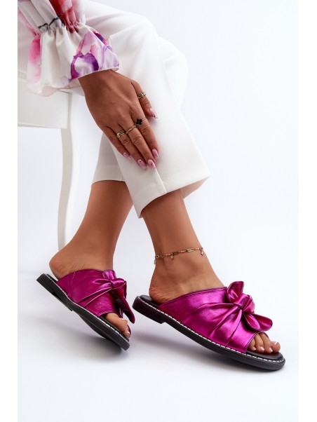 Women's Flat Sandals with Cutouts Fuchsia Fiviama