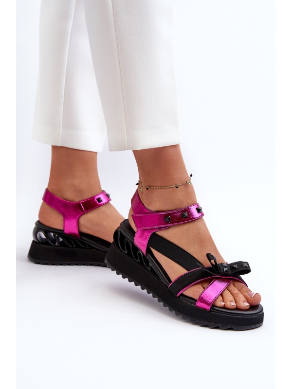 Women's Sandals with Bow D&A CR956 Fuchsia