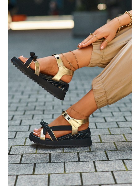 Women's Sandals With Bow D&A CR956 Gold