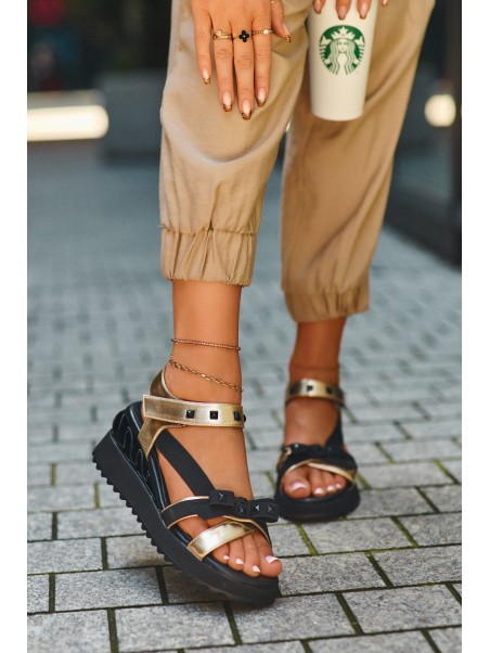 Women's Sandals With Bow D&A CR956 Gold