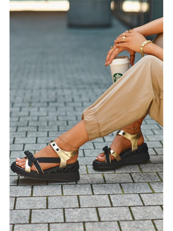 Women's Sandals With Bow D&A CR956 Gold